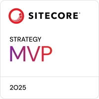 Designed graphic that reads Strategy MVP 2025 below the Sitecore logo, a red circular mark followed by the word Sitecore